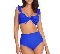 Genérico Bikini Sexy Bikinis Mujer 2026 Braga Alta Tween Women Swimsuit Two Piece Bikini Sets with Chest BañAdor Push-Up con Relleno Triquini De Mujer (Blue, XXL)