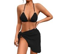 Genérico Bikini Sexy Bikinis Mujer 2026 Braga Alta Women's Swimwear Tankini 2 Piece Normal Swimsuit Backless 2 Piece Printing Adjustable Print Color Padded BañAdor Push-Up con (Black, XL)
