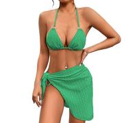 Genérico Bikini Sexy Bikinis Mujer 2026 Braga Alta Women's Swimwear Tankini 2 Piece Normal Swimsuit Backless 2 Piece Printing Adjustable Print Color Padded BañAdor Push-Up con (Green, XL)