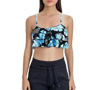 Genérico Bikini Sexy Bikinis Mujer 2026 BrasileñA Ruffled Bikini Top Swim Top Falbala Swimsuit For Women Bathing Suit BañAdor Push-Up con Relleno Bikinis Sin Tirantes (Blue, XXL)