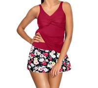 Genérico Bikini Sexy Braga Bikini Reductor Barriga Womens Tankini Bathing Suits with Skirt Two Piece Swimsuits Ladies Swimwear BañAdor Push-Up con Relleno Traje De BañO Mujer (Red, XL)