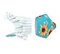 Genérico Bikini Sexy Conjunto Mujer Vestir Piezas Bikini Estampado Girasol Mujer Plus Traje de baño Acolchado Tamaño Superposición -Up Trajes de bañ Tankinis Set ñAdor Push-Up con (Green, S)