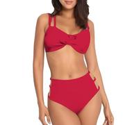 Genérico Bikini Sexy Sujetador Bikini Mujer Talla Grande Womens High Waisted Set Tie Knot High Two Piece Swimsuits Bathing Suits BañAdor Push-Up con Relleno Push-Up (Red, XXL)