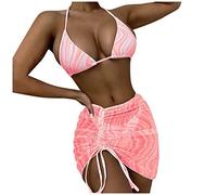Genérico Bikini Talla Grande Bañador Push Up con Relleno Traje de Baño para Mujer Cubrirse Sexy Frente Abierto Bikini de Playa Traje Baño Cubrir Playa Larga Y Bañador Talla Grande Mujer (Pink,M)