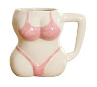 Generico Bikini - Taza de café de porcelana blanca de 12,2 x 10,8 cm, 380 ml, recipiente para bebidas de desayuno, diseño fácil de limpiar, para café de la mañana, té, leche, s