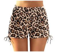Genérico Bikini Women Plus Size High Waist Bottoms Swim Briefs Beach Shorts Ruched Bottom High Cut Swim Bottom Full Coverage Swimsuit Bottom Sports Yoga Shorts Swimbottom (Brown, M)