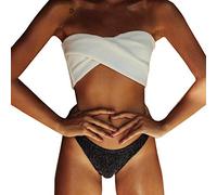Genérico Bikinis Mujer 2026 BañAdor Push-Up con Relleno Irregularity Traje de baño Bikini Body Light Mujeres de Split Trajes ño Tankinis Set Traje ñ Mujer Braga Bikini Alta (Black, L)