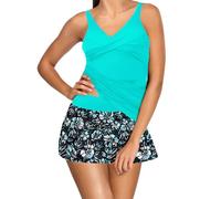 Genérico Bikinis Mujer 2026 BañAdor Push-Up con Relleno Womens Tankini Bathing Suits with Skirt Two Piece Swimsuits Ladies Swimwear Traje De BañO Mujer Bikini Talle Alto Reductor (Mint Green, XXL)