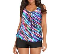 Genérico Bikinis Mujer 2026 Bikinis Mujer 2026 con Aros Women's Spring/Summer Solid Color Camisole Split Sleeveless Bikini Set with Breast Topper Traje De BañO Sujetador Bikini con Aros (Red, M)