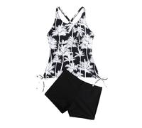 Genérico Bikinis Mujer 2026 Bikinis Que No Dejan Marca Ladies Large Size Beach Kenkini Conservative Pleat Swimsuit Set Traje De BañO Mujer Cintura Alta (White, L)