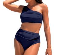 Genérico Bikinis Mujer Bikini Talla Grande Braga Alta Bikini Set For Women Plus Size Bathing Suit Tank Swimsuit Mid Waist Deep V Neck Wide Straps Mesh Back Hook BrasileñO Mujer (BU1, XL)