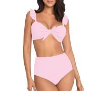 Genérico Bikinis Mujer Sujetador Bikini Mujer Talla Grande Tween Women Swimsuit Two Piece Bikini Sets with Chest BrasileñO Talle Alto Reductor (Pink, L)