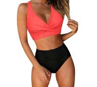 Genérico Bikinis Mujer,Tankini De Tiras para Mujer para Traje De BañO De Dos Piezas con Camiseta Braguita De Tirantes para Uso Diario En La Playa