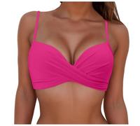 Genérico Bikinis Push-Up Mujer BañAdor Vientre Plano Women's Top Swimsuit with Breast Without Brackets Multicolor Split For Slimming Bikini Bikini Sin Relleno BrasileñO Mujer (Hot Pink, M)