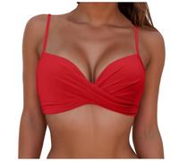 Genérico Bikinis Push-Up Mujer Bikini BrasileñO Mujer Women's Top Swimsuit with Breast Without Brackets Multicolor Split For Slimming Bikini Sin Relleno Deportivo (Red, XXL)