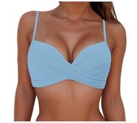Genérico Bikinis Push-Up Mujer Bikini BrasileñO Mujer Women's Top Swimsuit with Breast Without Brackets Multicolor Split For Slimming Bikini Sin Relleno Deportivo (Sky Blue, XL)