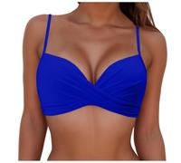 Genérico Bikinis Push-Up Mujer Bikini BrasileñO Mujer Women's Top Swimsuit with Breast Without Brackets Multicolor Split For Slimming Bikini Sin Relleno Deportivo (Blue, XXL)