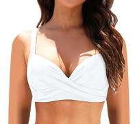 Genérico Bikinis Push-Up Mujer Bikini con Braga Alta Women with Breast Multi Color Bikini Sexy Swimsuit Sin Relleno +Reductor+Pecho+Mujer (White, XL)