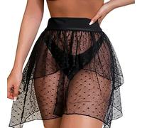 Genérico Bikinis Push-Up Mujer Traje De BañO Mujer 2 Piezas Meshs Up Cover Cover Bikini Falda Layer Falda Mujeres Wrap Beach Playa para Traje de baño Bikini Sin Relleno (Black, S)