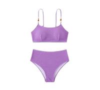 Genérico Bikinis Tallas Grandes Bañadores Mujer Reductores Women's Ribbed Bikini Sets Neck Swimsuit Textured Two Piece Bathing Suit Bañador Mujer Deportivo Bañadores Reductores (Purple,M)