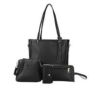 Genérico Billetera Hombre - Carteras De Hombre Bolsa de Cuatro Piezas Mensajera Bolsa de Hombro Bolsa de Bolso Bolso Bolso (Black One Size)