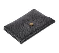 Genérico Billetera Organizadora de Tarjetas y Funda para Auriculares de Cuero Negro Resistente al Desgaste Adecuado para Viajes y Oficina