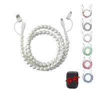 Genérico Biographyn Beaded Charging Cord 4 in 1,3.3ft, Fast 66W USB A/C to iOS/Type-C Multi Charging Cord, Anti-Tangle Cute Beaded Phone Charger,Suitable for mobile phones, tablets, etc (D)