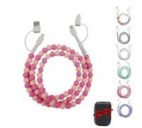 Genérico Biographyn Beaded Charging Cord 4 in 1,3.3ft, Fast 66W USB A/C to iOS/Type-C Multi Charging Cord, Anti-Tangle Cute Beaded Phone Charger,Suitable for mobile phones, tablets, etc (B)