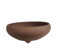 Genérico BIOMATA Maceta Bonsai Ceramica Redonda 15,7x15,7x5,8 cm | Macetero Bonsai Hecho en Japón | Tiesto con Agujero de Drenaje | Color Gres sin Esmalte | Medida Boca 14 cm | Árbol no Incluido