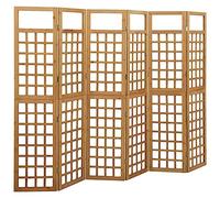 Genérico Biombo/Enrejado de 6 Paneles Madera de Abeto 242,5x180 cm,Mobiliario,Divisores de ambientes-316481