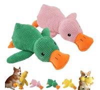 Genérico Biovet MD Duck Toy, Quacko Calming Duck Toy, Cute No Stuffing Quacking Ducks for Indoor, Chew-Resistant & Machine-Washable, for Dogs (Pink+Green,Large)