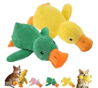 Genérico Biovet MD Duck Toy, Quacko Calming Duck Toy, Cute No Stuffing Quacking Ducks for Indoor, Chew-Resistant & Machine-Washable, for Dogs (Yellow+Green,Large)