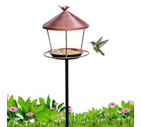 Genérico Bird Bath for Outdoors, Metal Feeder Water Basin and Shower Tub, Parrot Bath Tub Design for Garden Yard Lawn, Indoor Outdoor Home Aviary Finch Monk Parrots, Food and Water Station for Birds
