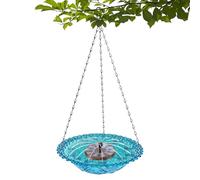 Genérico Bird Bath Fountain - Hangable Hummingbird Water Bowl with Solar Fountain | Outdoor Bird Bath for Robins, Sparrows, Backyard, Garden, Yard, Balcony, and Courtyard Decor