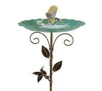 Genérico Bird Bath - Metal Acrylic PVC 77x25.5cm 1pc | Garden Bird Feeder Bowl | Water Dish | Decorative Glass Birds Bath with Stake for Outdoor Lawn Patio Garden Decoration Use