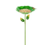 Genérico Bird Bath - Resistente al agua todo el tiempo flower-Shaped Basin | Outdoor Feeding Station | Decorative Wildlife Pedestal, Yard Patio Deck Porch Backyard Outside Decor Garden Art Ornament
