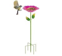 Genérico Bird Bath - Rustproof All-Weather Flower-Shaped Birdbath | Wild Bird Feeder Baths Outdoor | for Yard Patio Deck Outside Backyard Balcony
