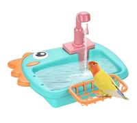 Genérico Bird Bath Tub, Parrot Bathtub Water Basin with Faucet, Automatic Pet Batħ Tūb Bird Shower Feeding Bowl, Easy Clean, 1 Tub