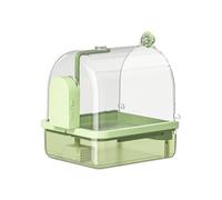 Genérico Bird Cage Bath, Cockatiel Bird Bath, Automatic Chew-Proof Bathtub, PP Material, Perch Stand, 2 Modes For Indoor Aviary, Breeding, Travel, Show, 8.86x7.87x10.24 In,Easy To Clean