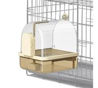 Genérico Bird Cage Bath, Cockatiel Bird Bath, Automatic Chew-Proof Bathtub, PP Material, Perch Stand, 2 Modes For Indoor Aviary, Breeding, Travel, Show, 8.86x7.87x10.24 In,Easy To Clean