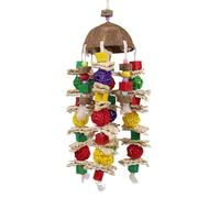 Genérico Bird Cage Toy - 20.87 Inch Macaw Enrichment | Wooden Çoconut Shell - 53cm Colorful Chewing Ladder for Parrots, Parakeets and Cockatiels, Ideal for Mental Stimulation and Play.