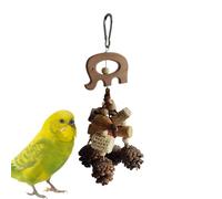 Genérico Bird Chew Toy, Dangling Wooden Bird Toy, Pine Cone Chewing Plaything, Safe and Natural Materials, Promotes Beak Health, Perfect for Cockatiels, and Other Birds