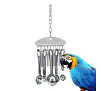 Genérico Bird Chew Toy for Parrot, Stainless Steel Parrot Bird Spoon Ring Toy, Gnawing Scoops Toys for Conures, Finches, Cockatoos, Budgies, Lovebirds, Parrot Interactive Chew Toy for Birds
