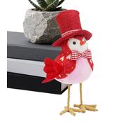 Genérico Bird Figurine - Fabric, 5.91x3.15x7.87in Couple Tabletop Standing Ornament Romantic Design | Soft Decorative Animal Sculpture Valentine Accent, Bird Decor For Living Room, Bedroom, Bookshelf