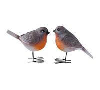 Generico Bird Figurines, Set of 2 Robin Bird Ornaments, Decorative Resin Statues Portable Compact Versatile Ideal for Outdoor Yard, Porch, Indoor Living Room, Bedroom, Fireplace & Bookshelf