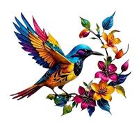 Genérico Bird Floral Wall Art Sculpture - Modern Iron Hanging Ornament, Realistic Decorative Walls Accent For Farmhouse Living Room Dining Area Patio & Fence | Suitable For Indoor Outdoor Decoration