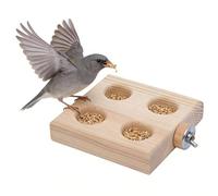 Genérico Bird Foraging Toys, Wooden Natural Foraging Interactive Feeder Play Toy for Birds Chickens, Fun Mental Stimulation Feeding Activity for Indoor, Patio, Hammock, Window, Balcony