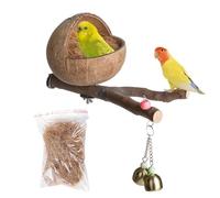 Genérico Bird House - Natural Shell Bird Nest | Nest House Hut Cage | Parakeet Nesting Box with Shredded Coconuts, Budgerigar, Love Birds, Finches Houses