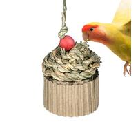 Genérico Bird, Natural Interactive Funny Swing for Birds, Chew Pet Supplies, Safe Wooden and Rope Bird for Lovebird Cockatiel Conure Macaw Pigeon Canary, interior Outdoor Cage Play and Ejercise