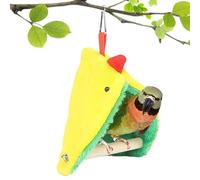 Genérico Bird Nest - Birds Hammock Bed Hanging Hut 5.9 Inch | Velvet Warm Bird House with Wooden Stand | Soft Cage Hideaway For Parakeet Cockatiel Finch Parrot Winter Sleeping Tent